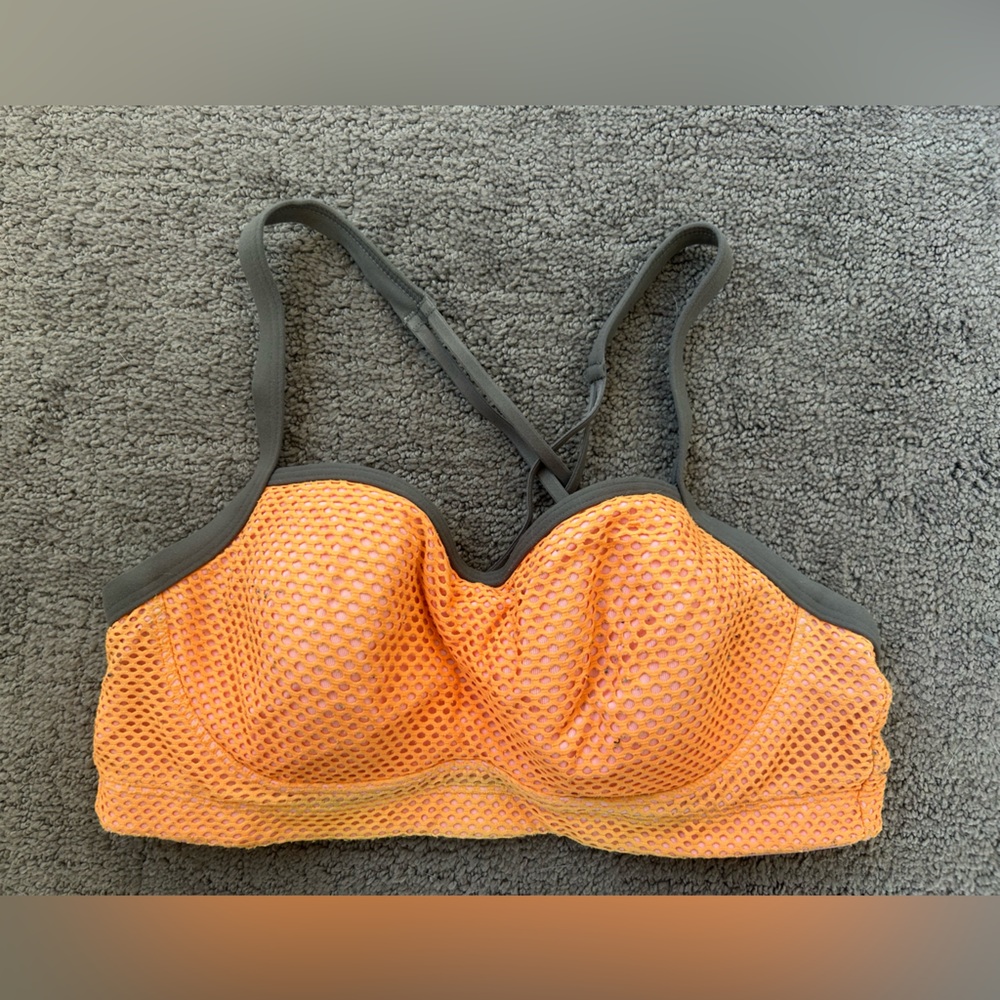 Victoria's Secret Orange and Gray Sports Bra 34D